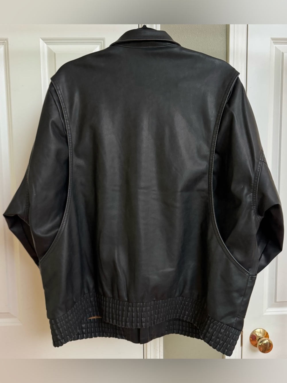 Universal Thread Relaxed Faux Leather Bomber Jacket, Black, XL - Picture 2 of 6